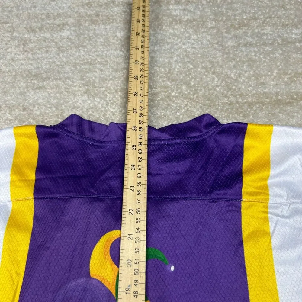 Nineoh7 Hockey Jersey Mens S Purple White Green Yellow Mardi Gras Pelican 504